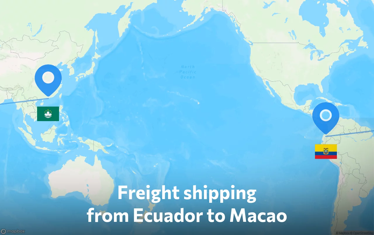 Shipping route from Ecuador to Macao