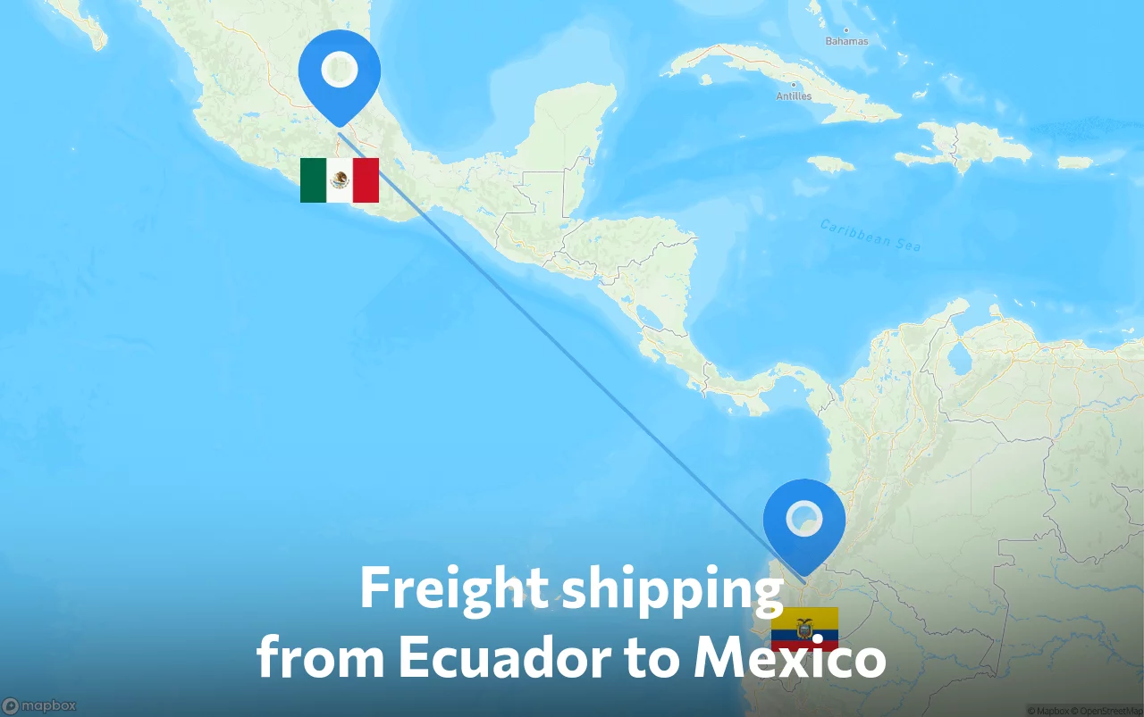 Shipping route from Ecuador to Mexico