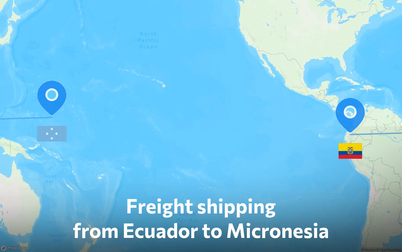 Shipping route from Ecuador to Micronesia