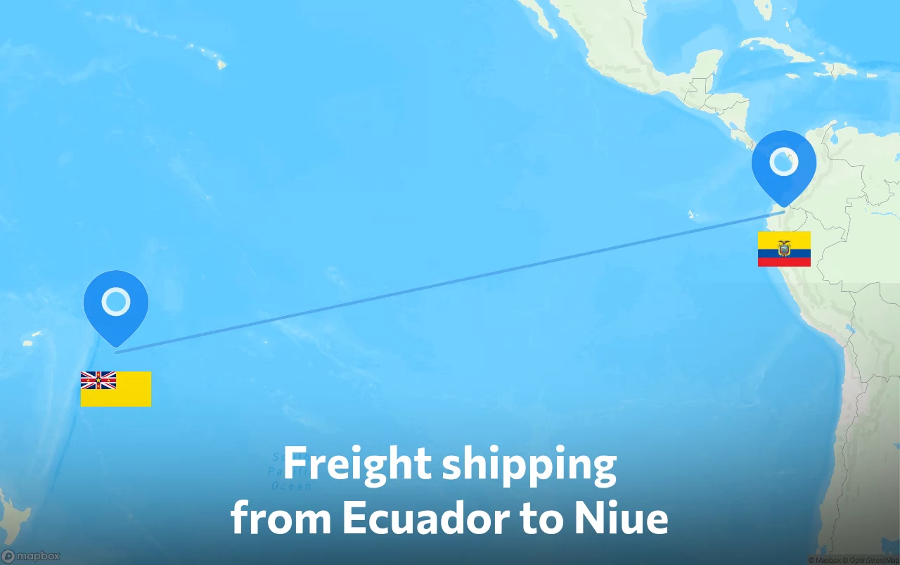 Shipping route from Ecuador to Niue