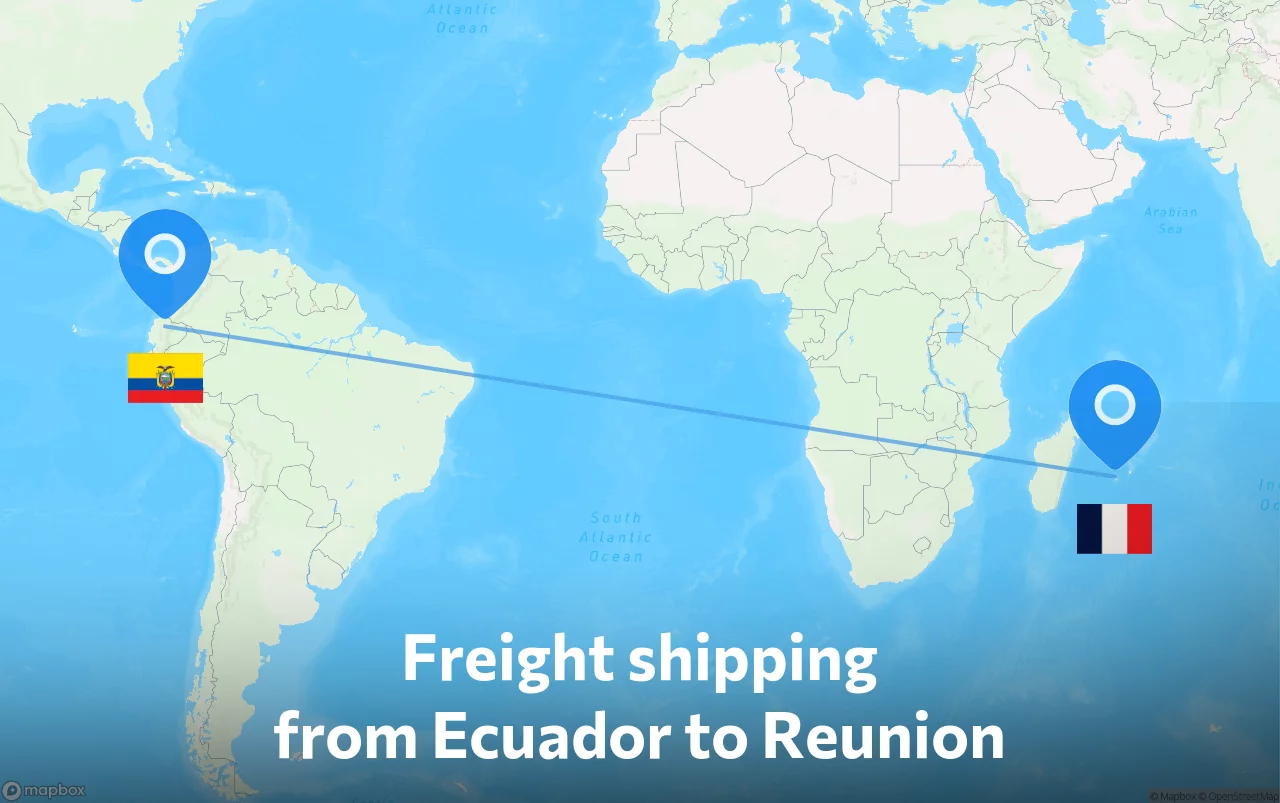 Shipping route from Ecuador to Reunion