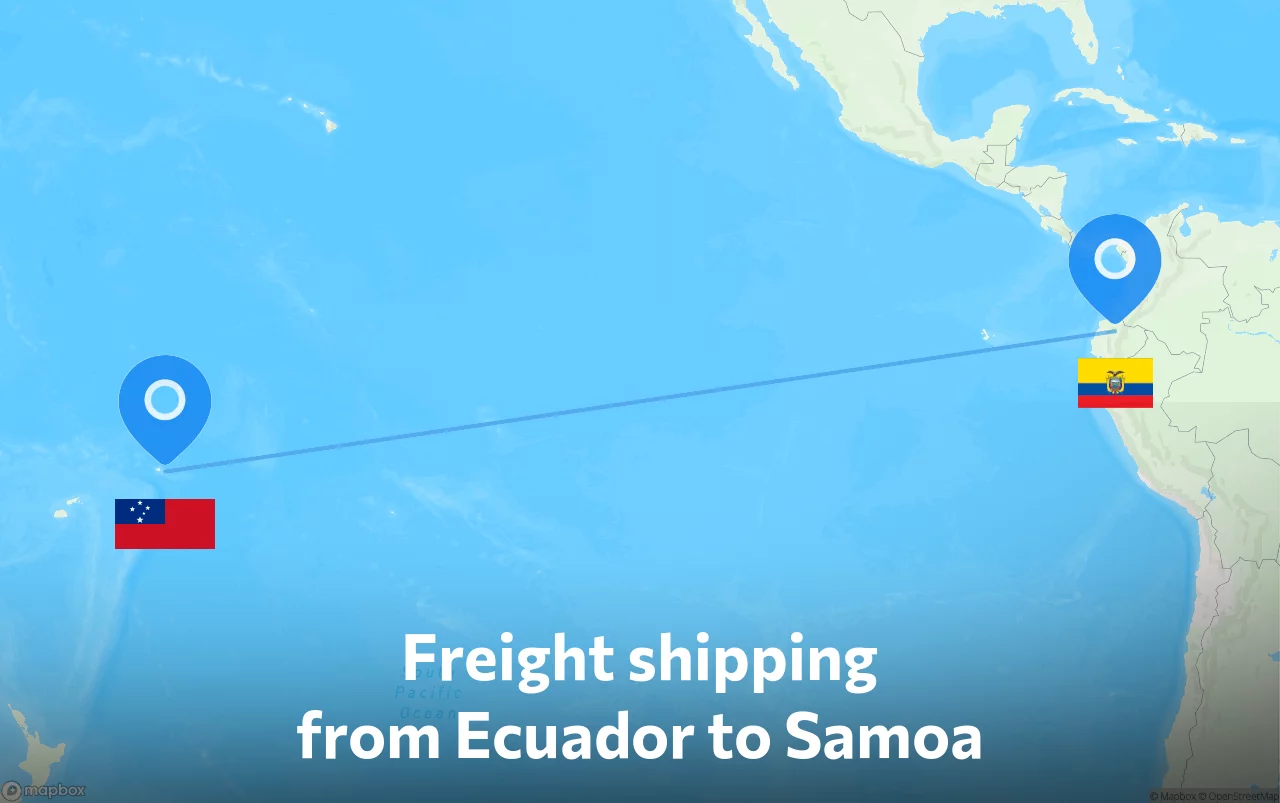 Shipping route from Ecuador to Samoa