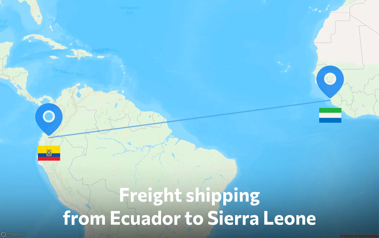 Shipping route from Ecuador to Sierra Leone