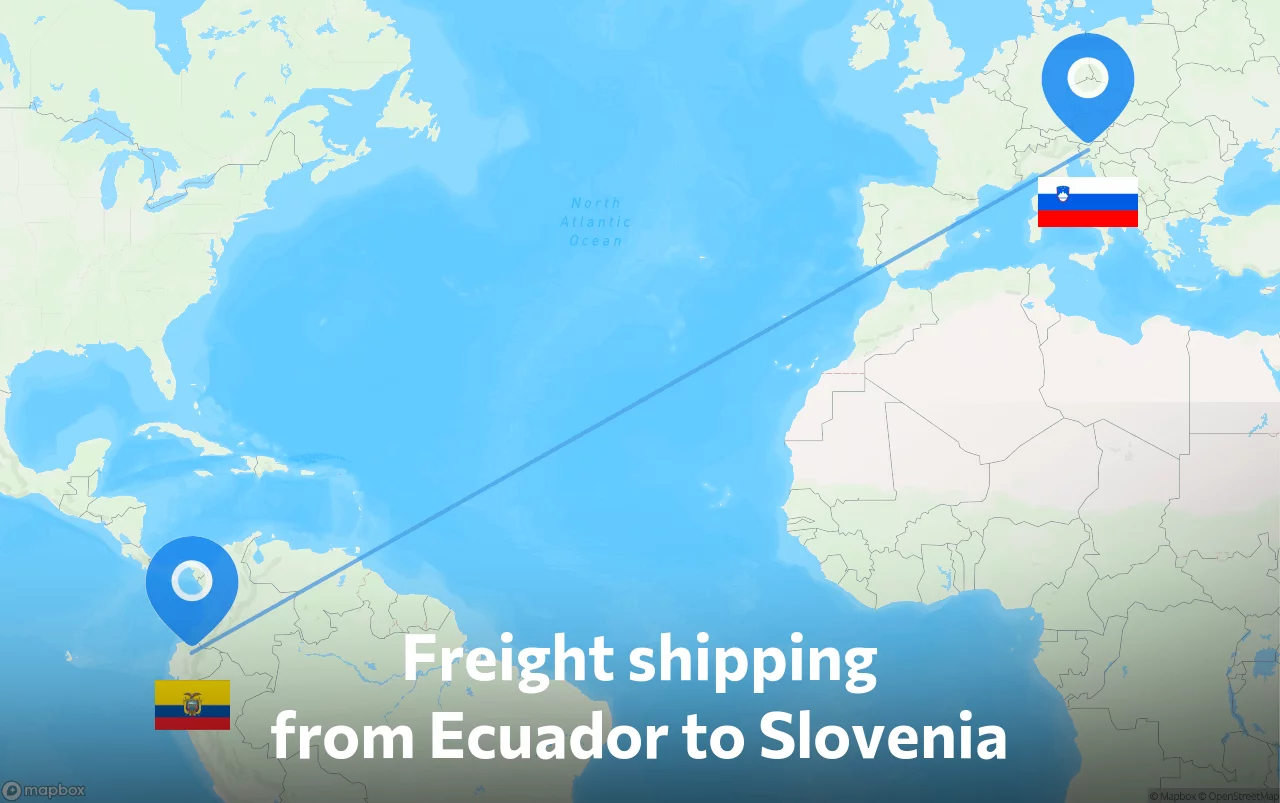 Shipping route from Ecuador to Slovenia