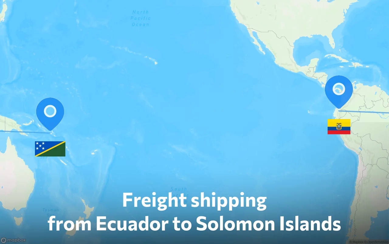 Shipping route from Ecuador to Solomon Islands