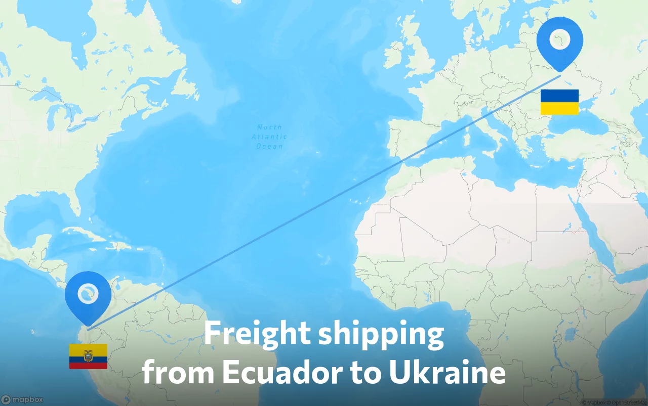 Shipping route from Ecuador to Ukraine