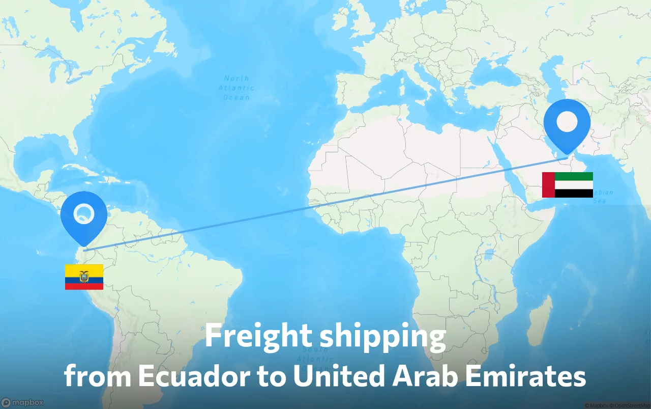 Shipping route from Ecuador to United Arab Emirates