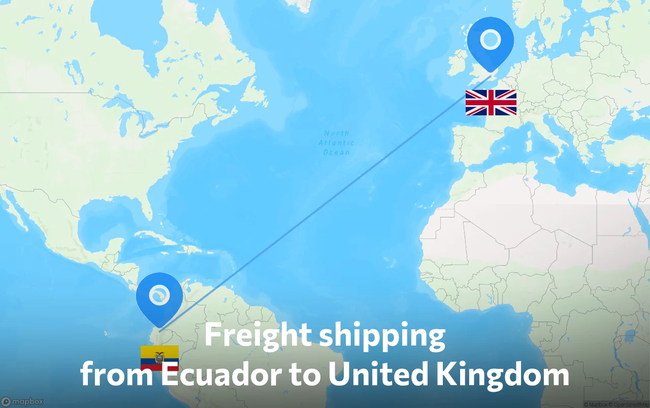 Shipping route from Ecuador to United Kingdom