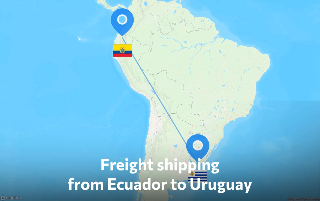 Shipping route from Ecuador to Uruguay