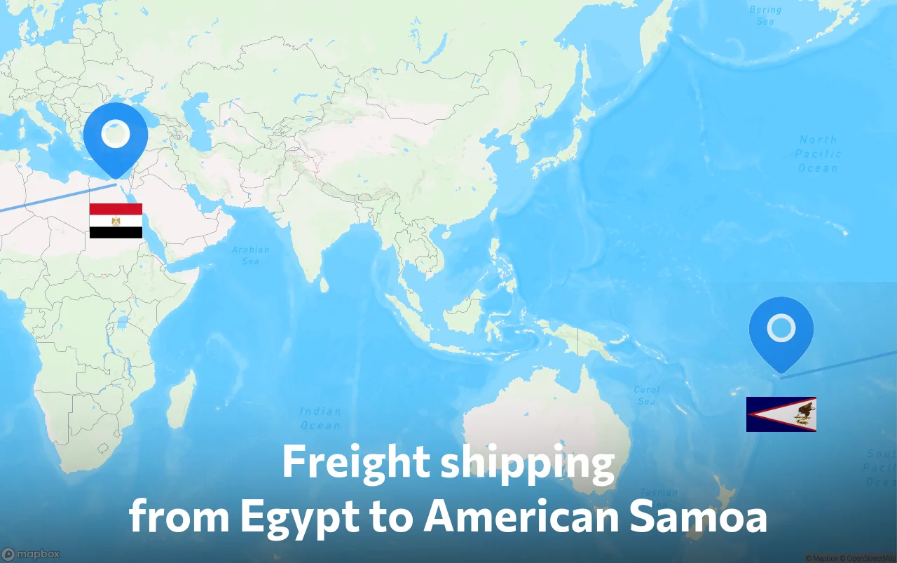 Shipping route from Egypt to American Samoa