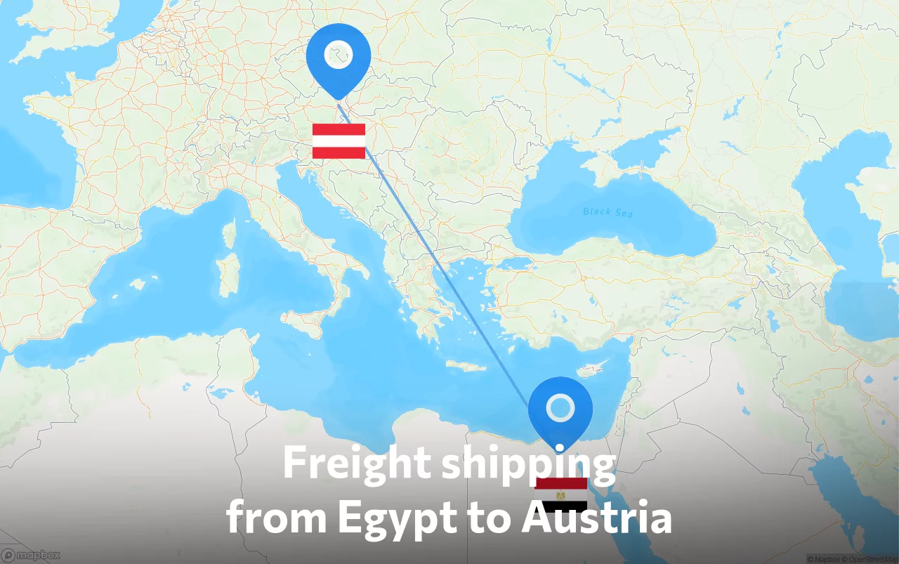 Shipping route from Egypt to Austria
