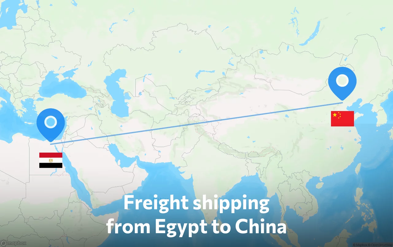 Shipping route from Egypt to China