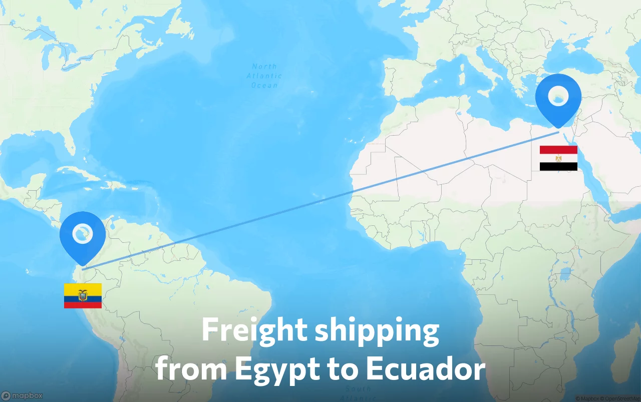 Shipping route from Egypt to Ecuador