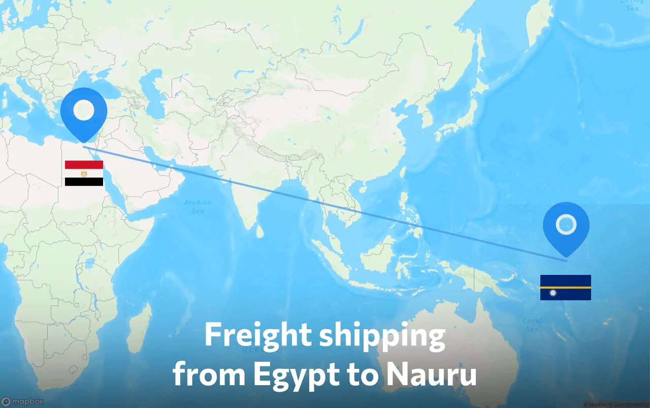 Shipping route from Egypt to Nauru