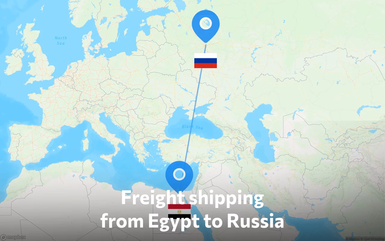 Shipping route from Egypt to Russia