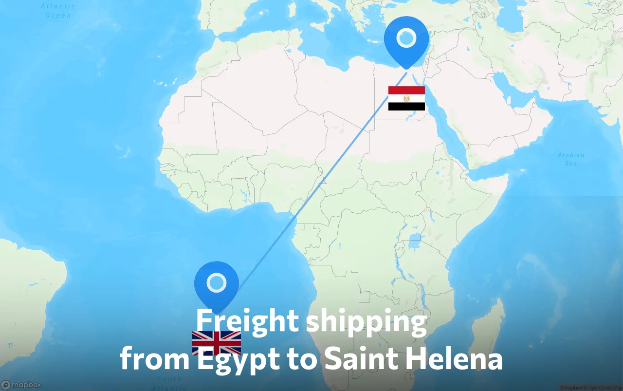 Shipping route from Egypt to Saint Helena