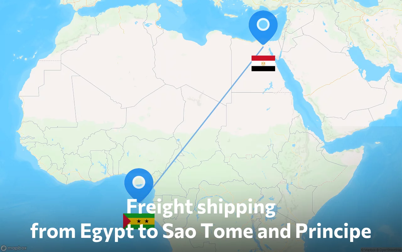 Shipping route from Egypt to Sao Tome and Principe