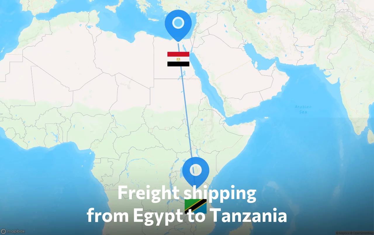 Shipping route from Egypt to Tanzania
