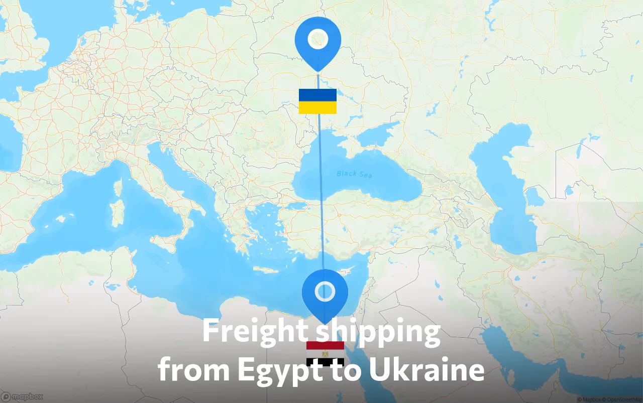 Shipping route from Egypt to Ukraine