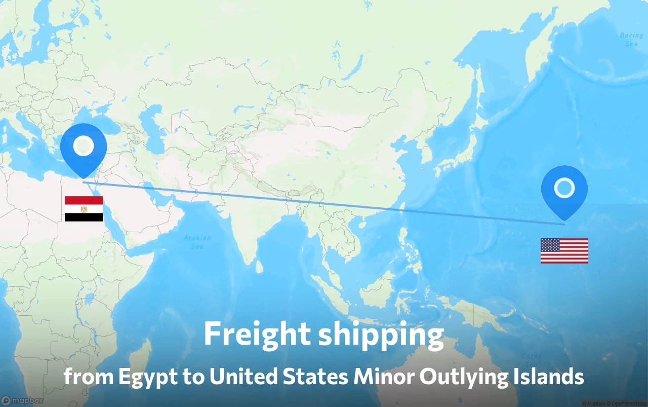 Shipping route from Egypt to United States Minor Outlying Islands