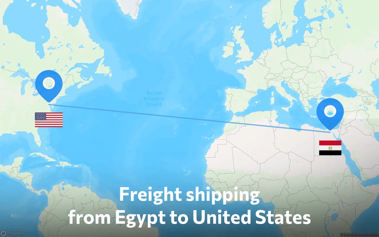 Shipping route from Egypt to United States