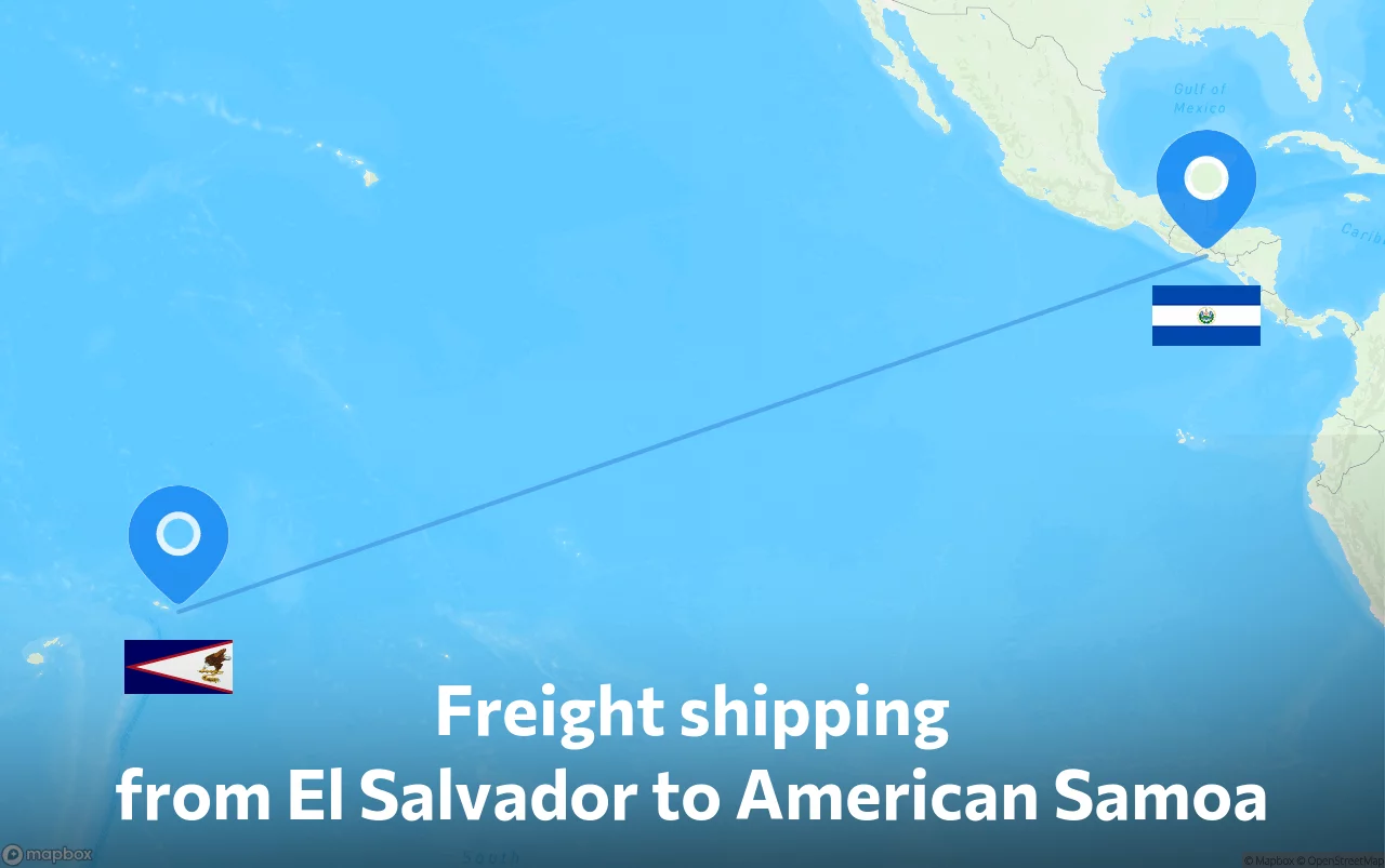 Shipping route from El Salvador to American Samoa
