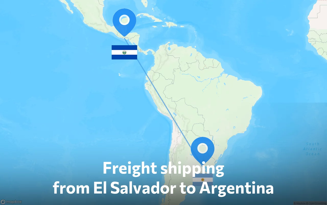 Shipping route from El Salvador to Argentina