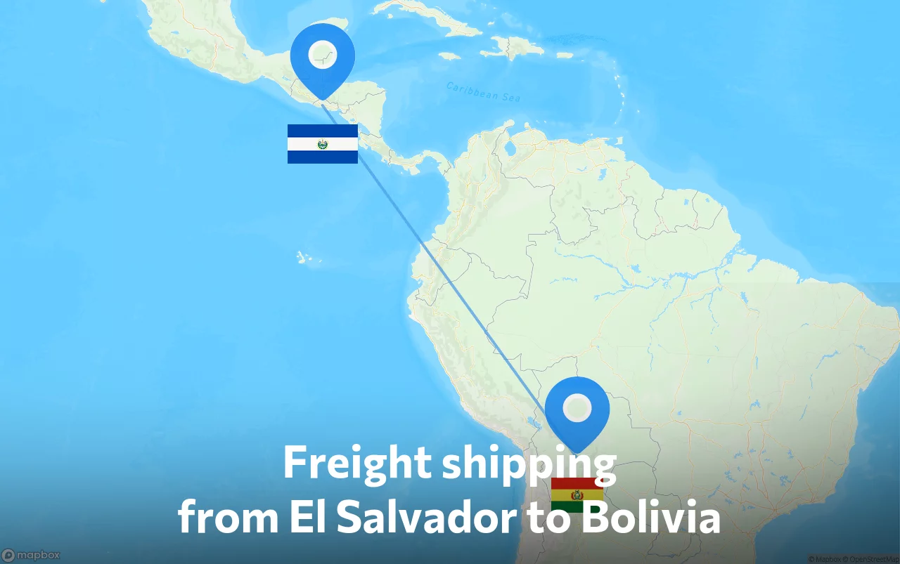 Shipping route from El Salvador to Bolivia