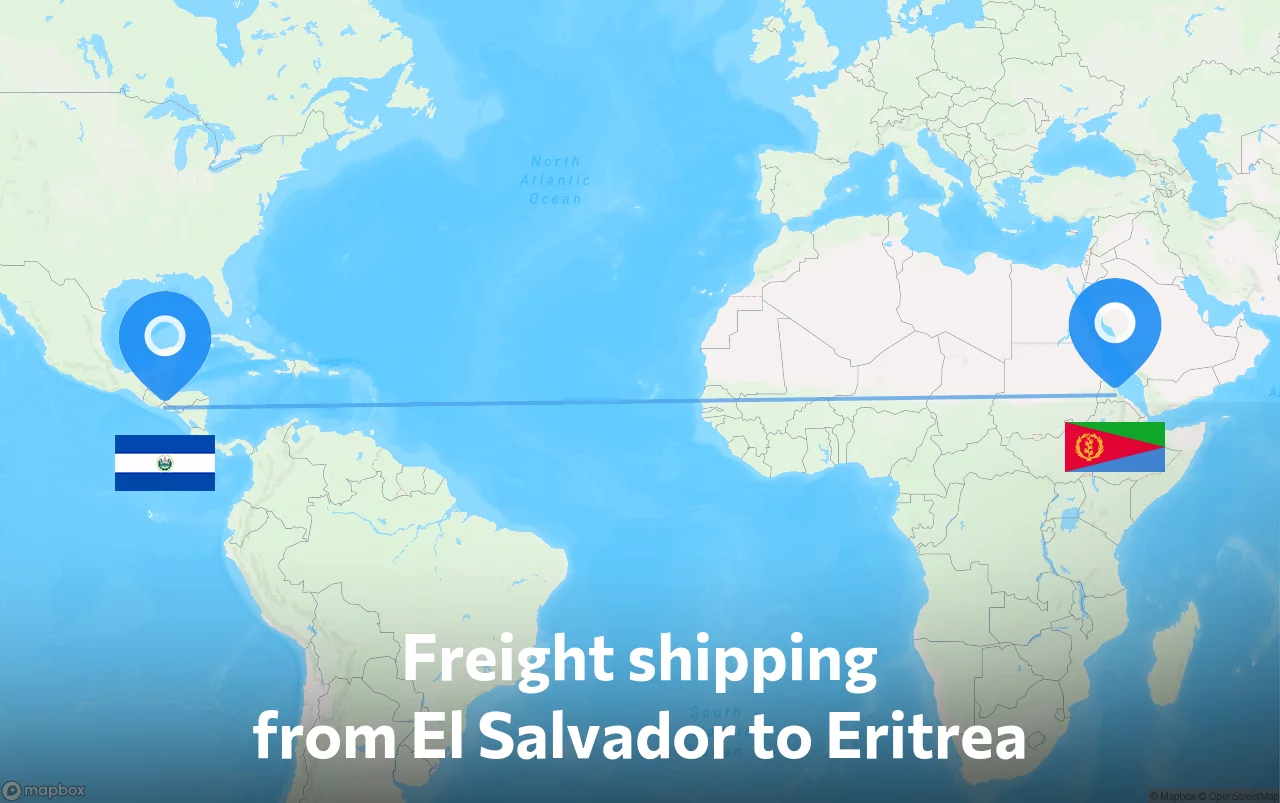 Shipping route from El Salvador to Eritrea
