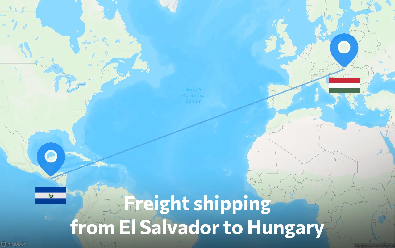 Shipping route from El Salvador to Hungary