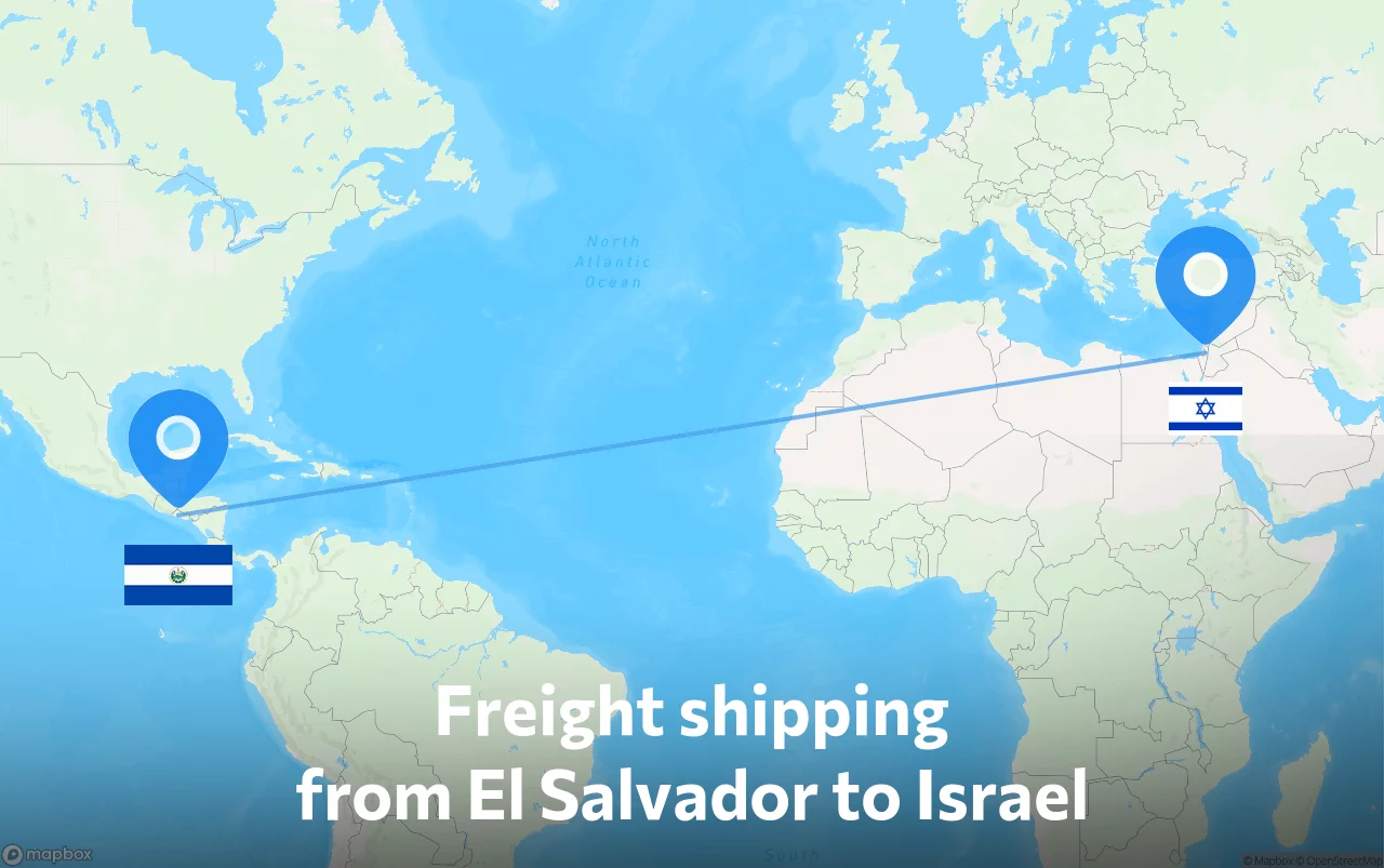 Shipping route from El Salvador to Israel
