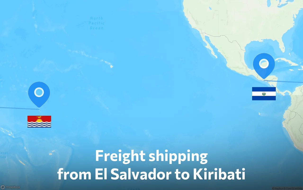 Shipping route from El Salvador to Kiribati