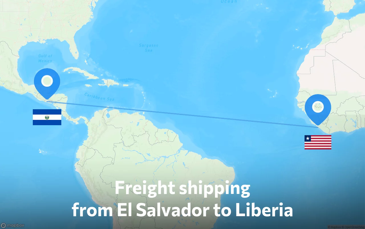 Shipping route from El Salvador to Liberia