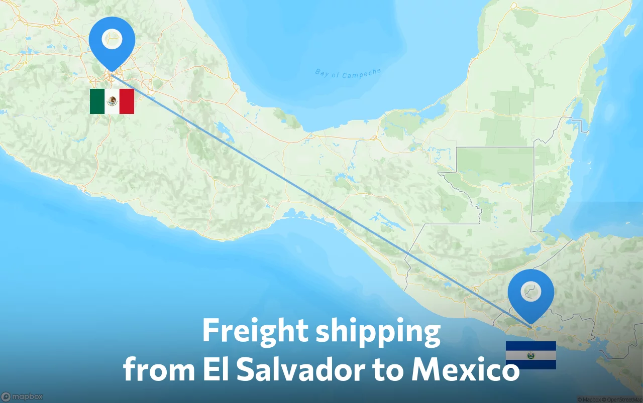 Shipping route from El Salvador to Mexico