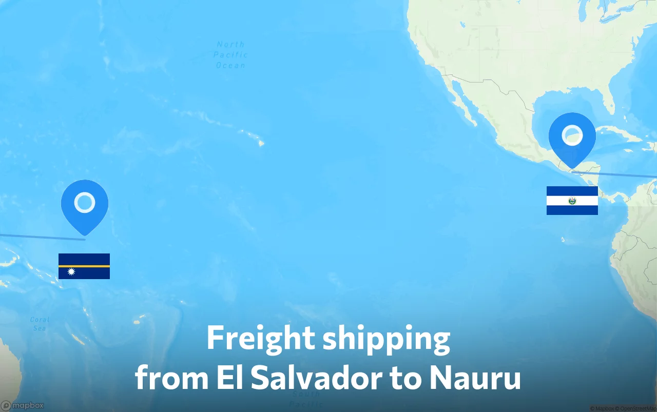 Shipping route from El Salvador to Nauru