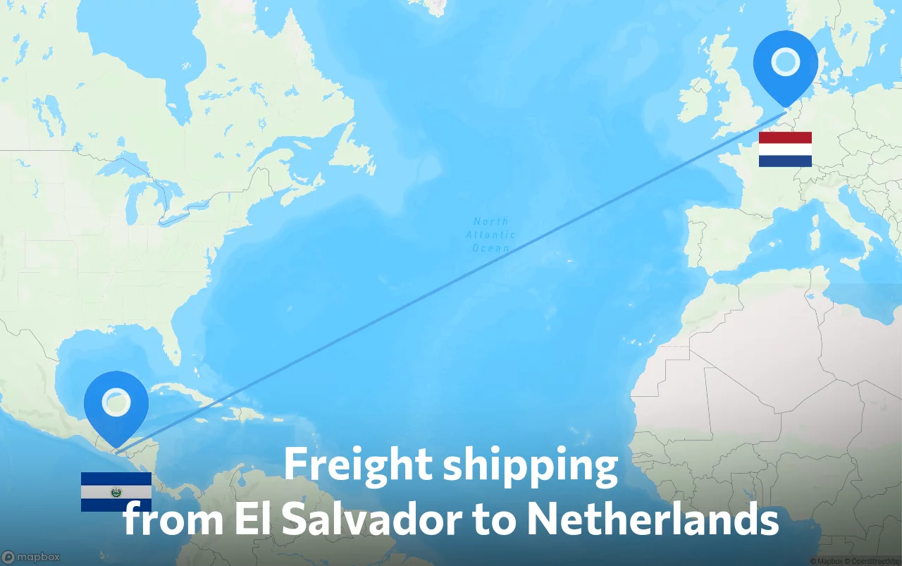Shipping route from El Salvador to Netherlands