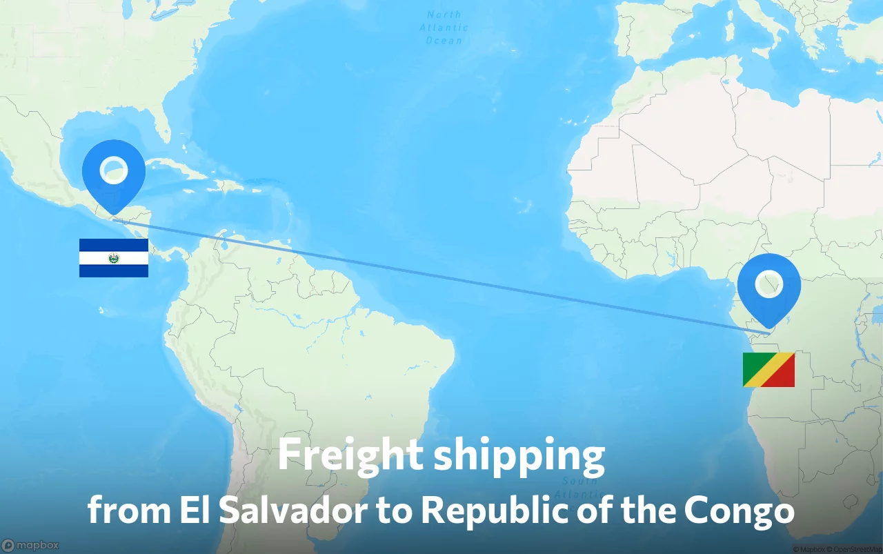 Shipping route from El Salvador to Republic of the Congo