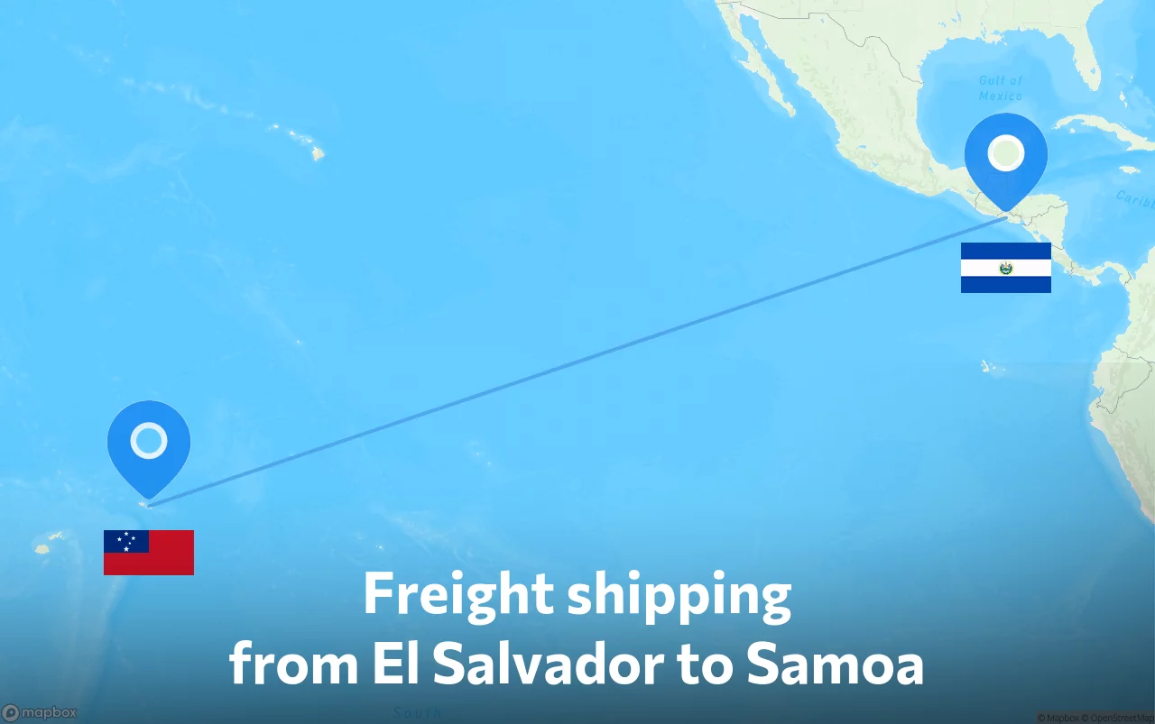 Shipping route from El Salvador to Samoa