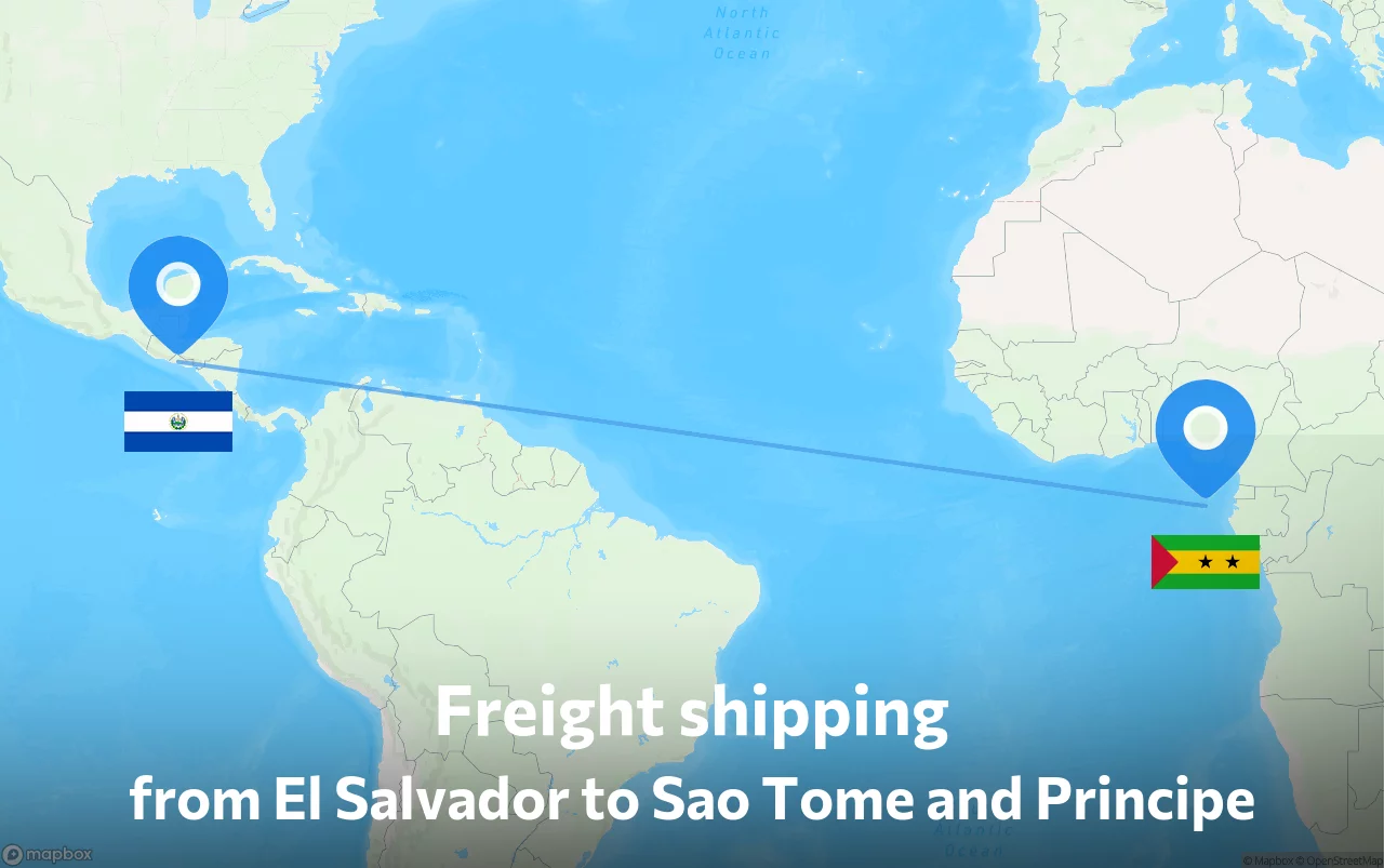 Shipping route from El Salvador to Sao Tome and Principe