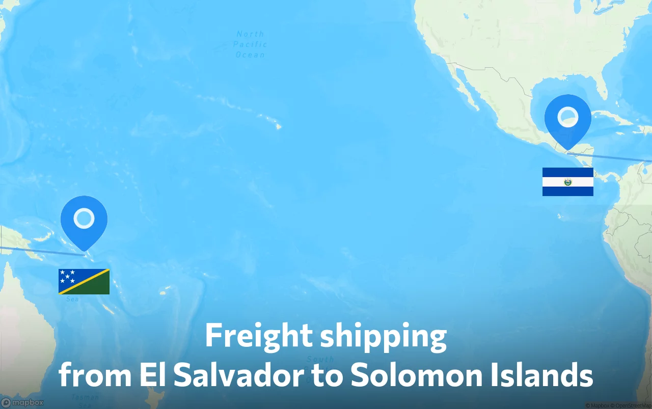 Shipping route from El Salvador to Solomon Islands