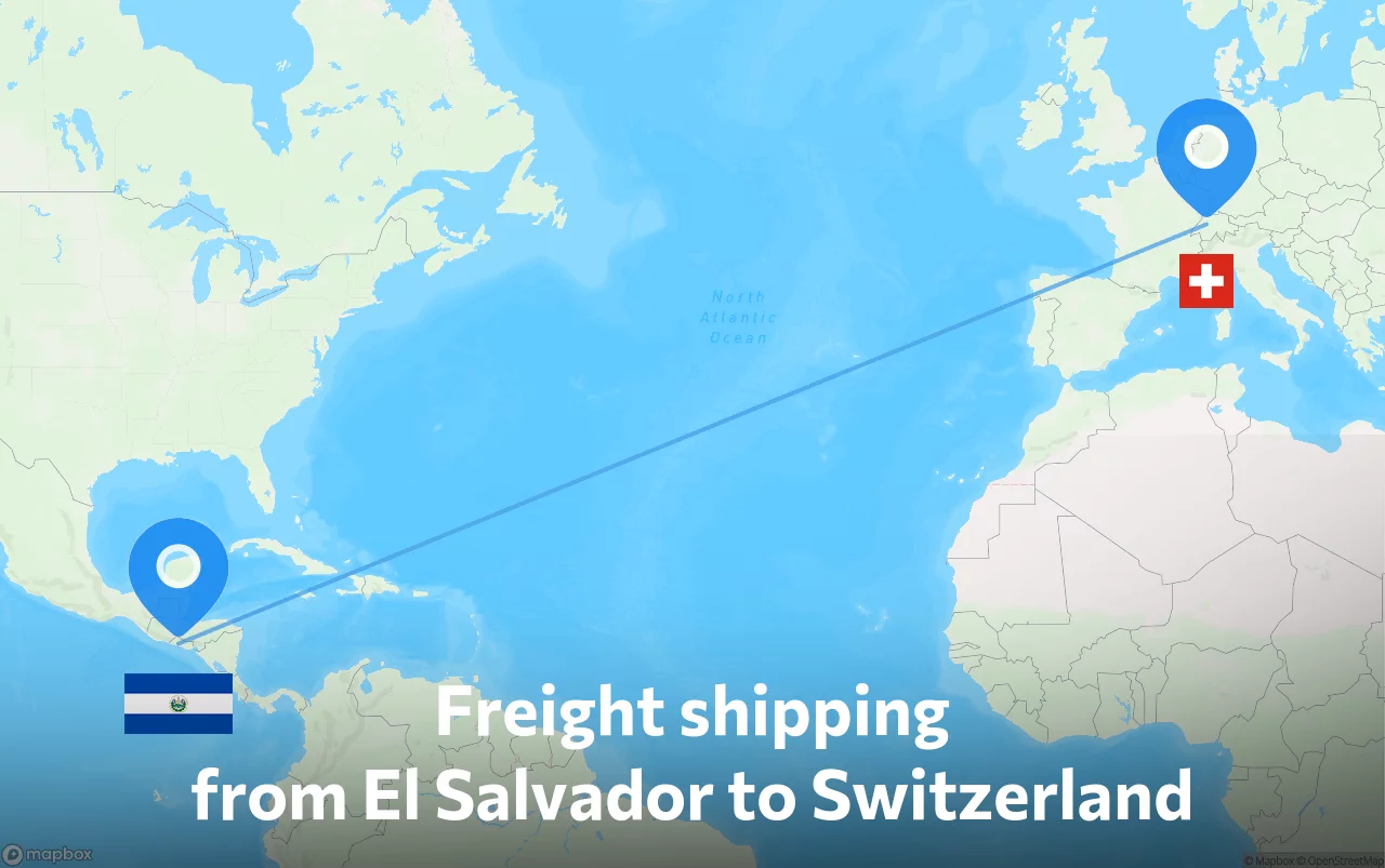 Shipping route from El Salvador to Switzerland