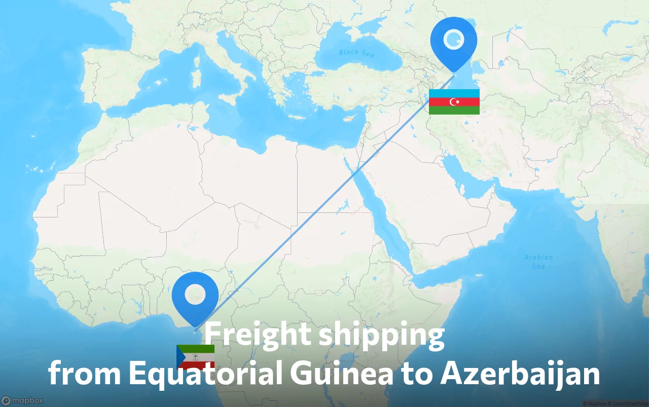 Shipping route from Equatorial Guinea to Azerbaijan