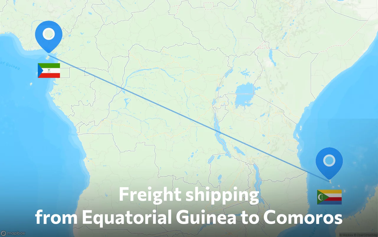 Shipping route from Equatorial Guinea to Comoros