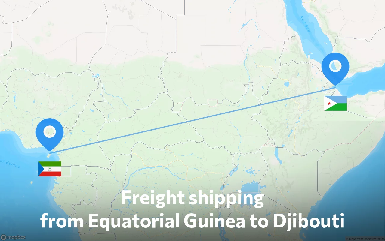 Shipping route from Equatorial Guinea to Djibouti
