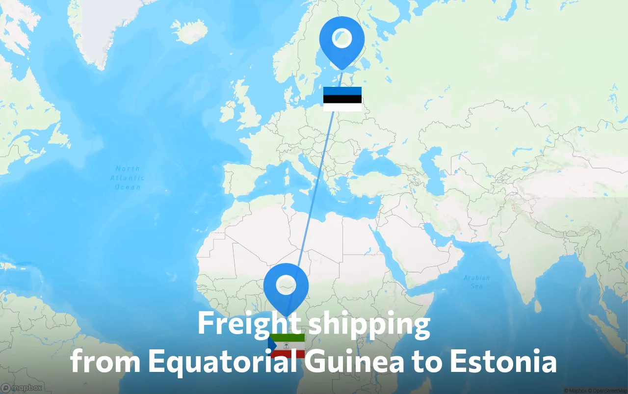 Shipping route from Equatorial Guinea to Estonia