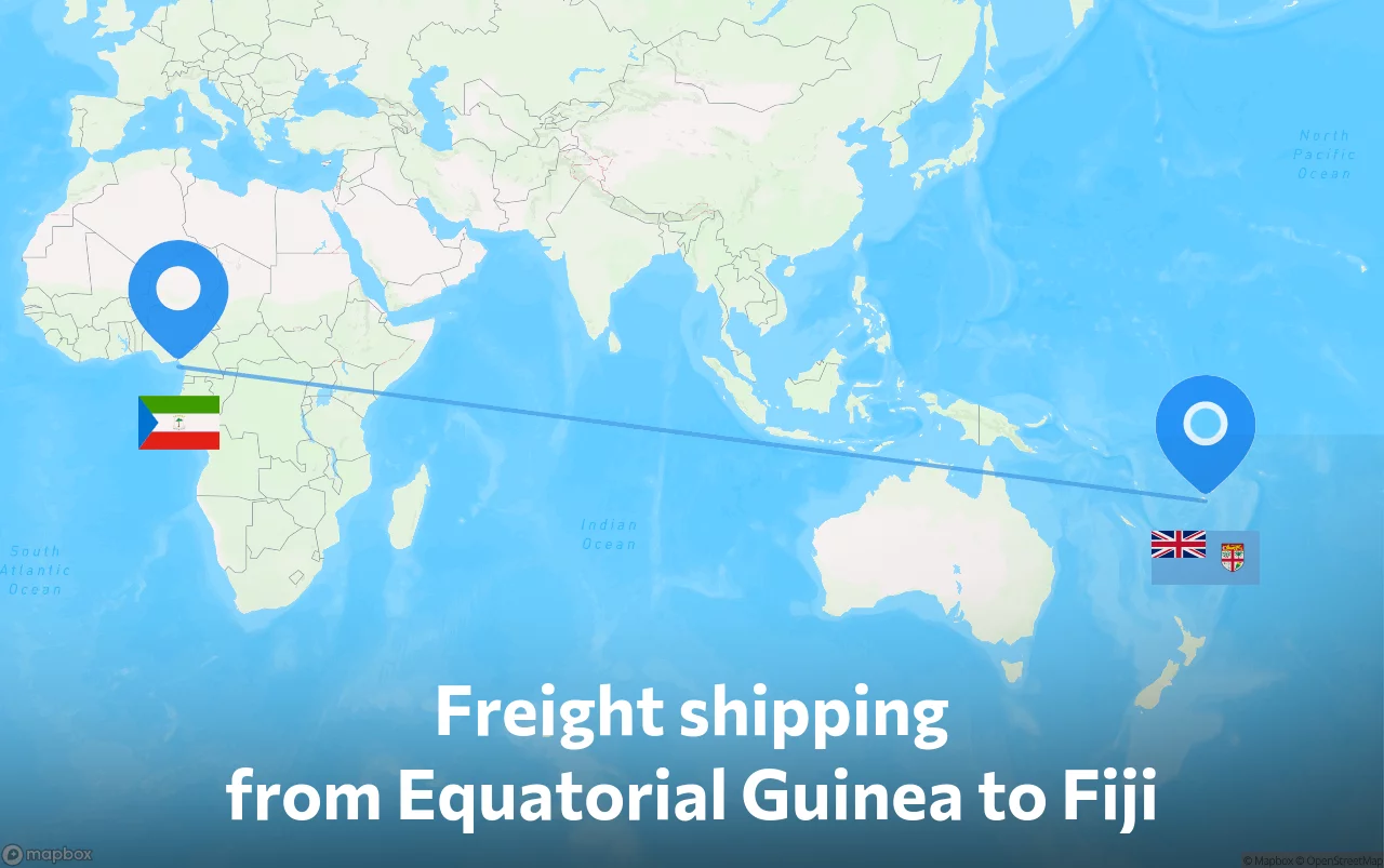 Shipping route from Equatorial Guinea to Fiji