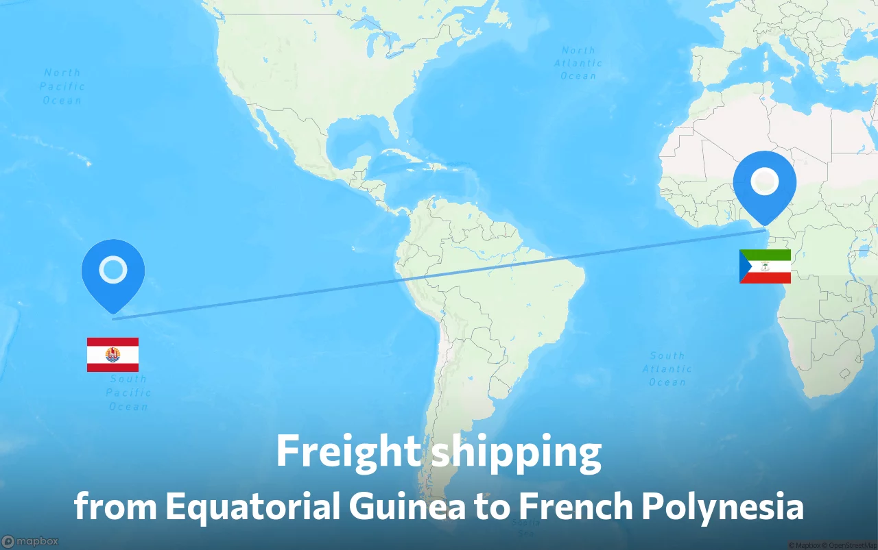 Shipping route from Equatorial Guinea to French Polynesia