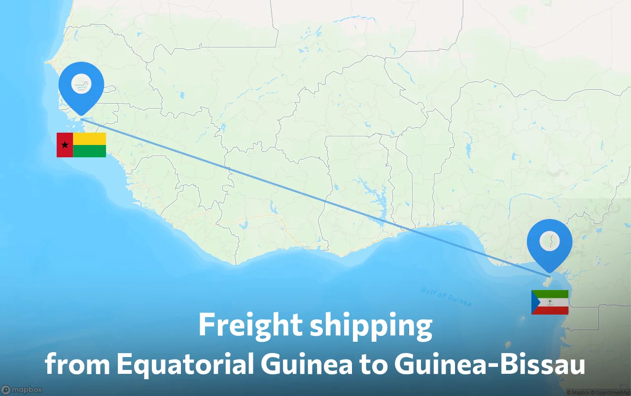 Shipping route from Equatorial Guinea to Guinea-Bissau