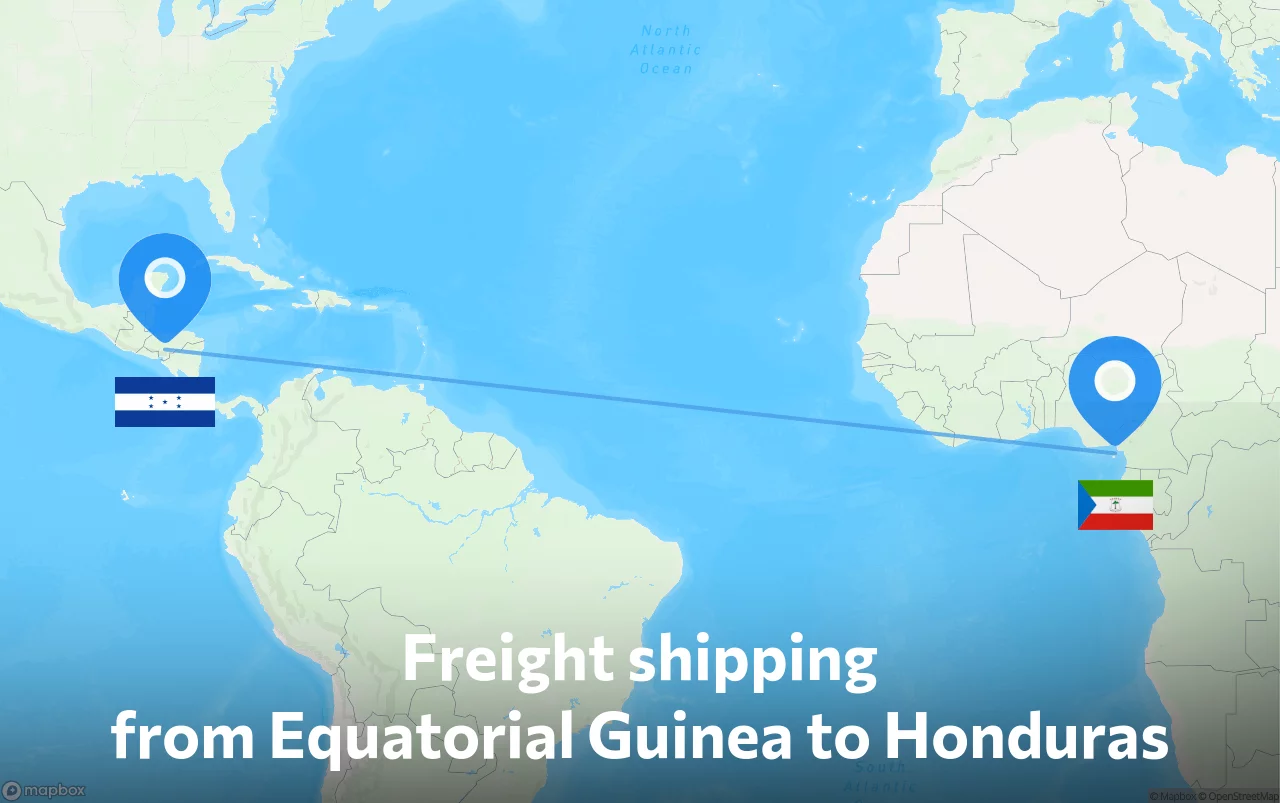 Shipping route from Equatorial Guinea to Honduras