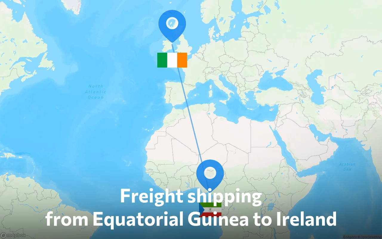 Shipping route from Equatorial Guinea to Ireland
